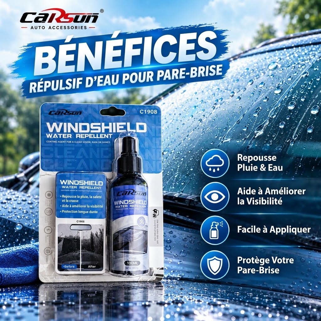 Spray Anti-Pluie pour Pare-Brise – Repousse l’Eau et Améliore la Visibilité