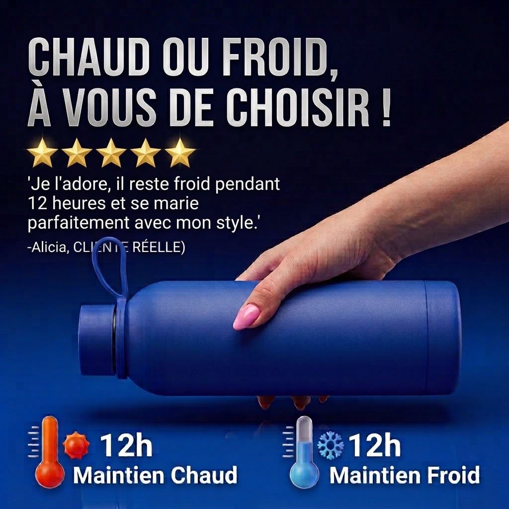 GOURDE ISOTHERME 500 ML — GARDEZ VOS BOISSONS À LA BONNE TEMPÉRATURE PENDANT 12 HEURES